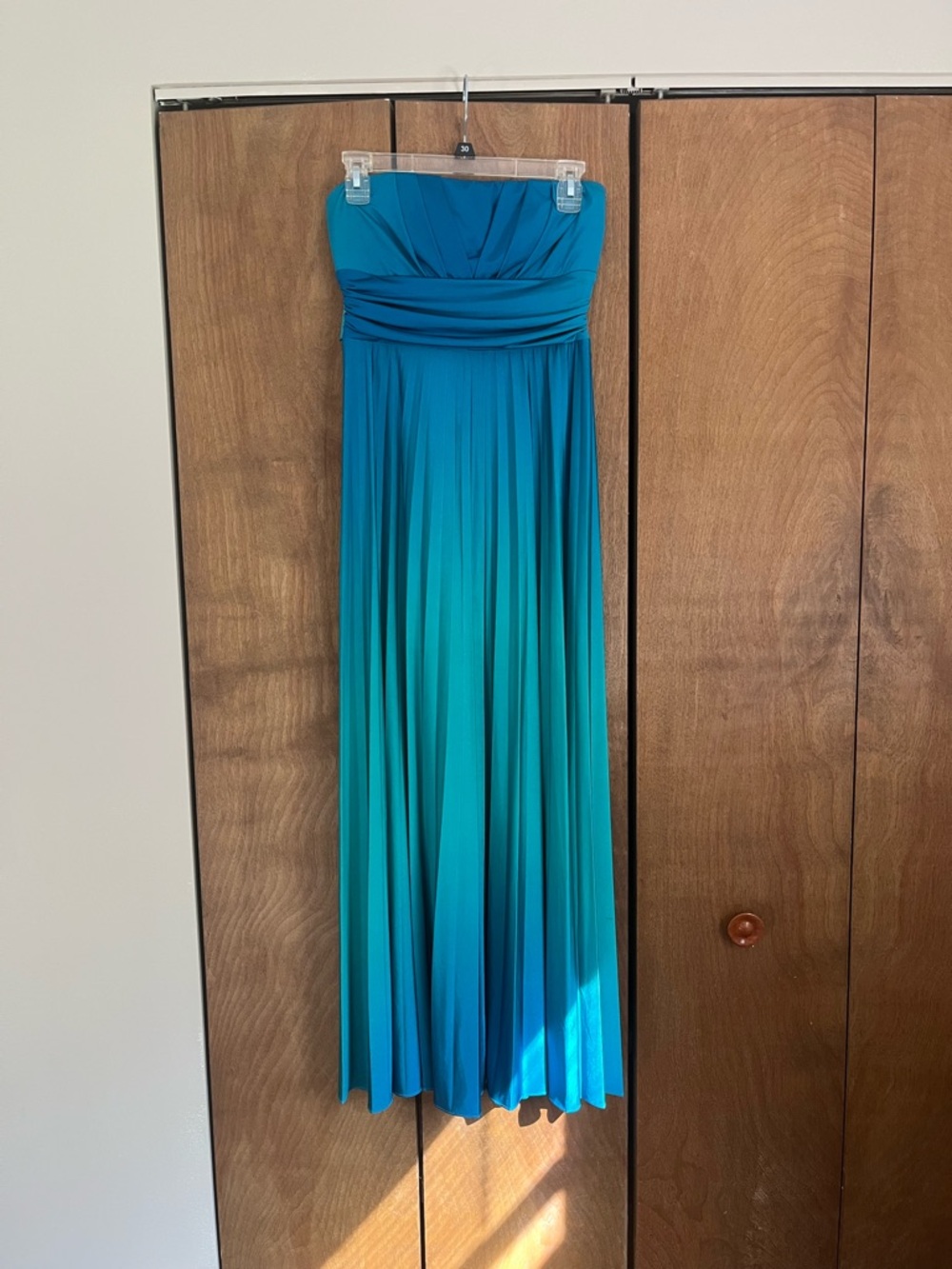 Speechless Strapless Ombre Teal to Blue Maxi Dress size Medium